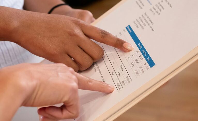 record of detailed numbers